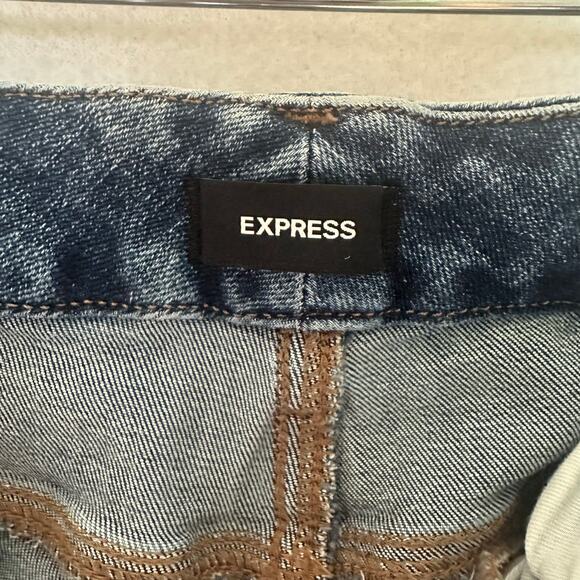 Express Women’s Skyscraper Mid Rise Hyper Stretch Slit Hem Jeans | Size Medium - Picture 7 of 15